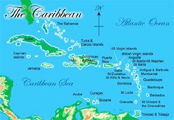 Caribbean luxury yacht charter sailing map